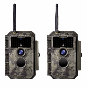 2-tlg. Wildkamera Wlan Fotofalle Jagdkamera Wildtierkamera 64MP 1296P 0,1s Schnelle Trigger Geschwindigkeit Nachtsicht Bewegungsmelder 110°PIR IP66 Wasserdichter | W600 Braun