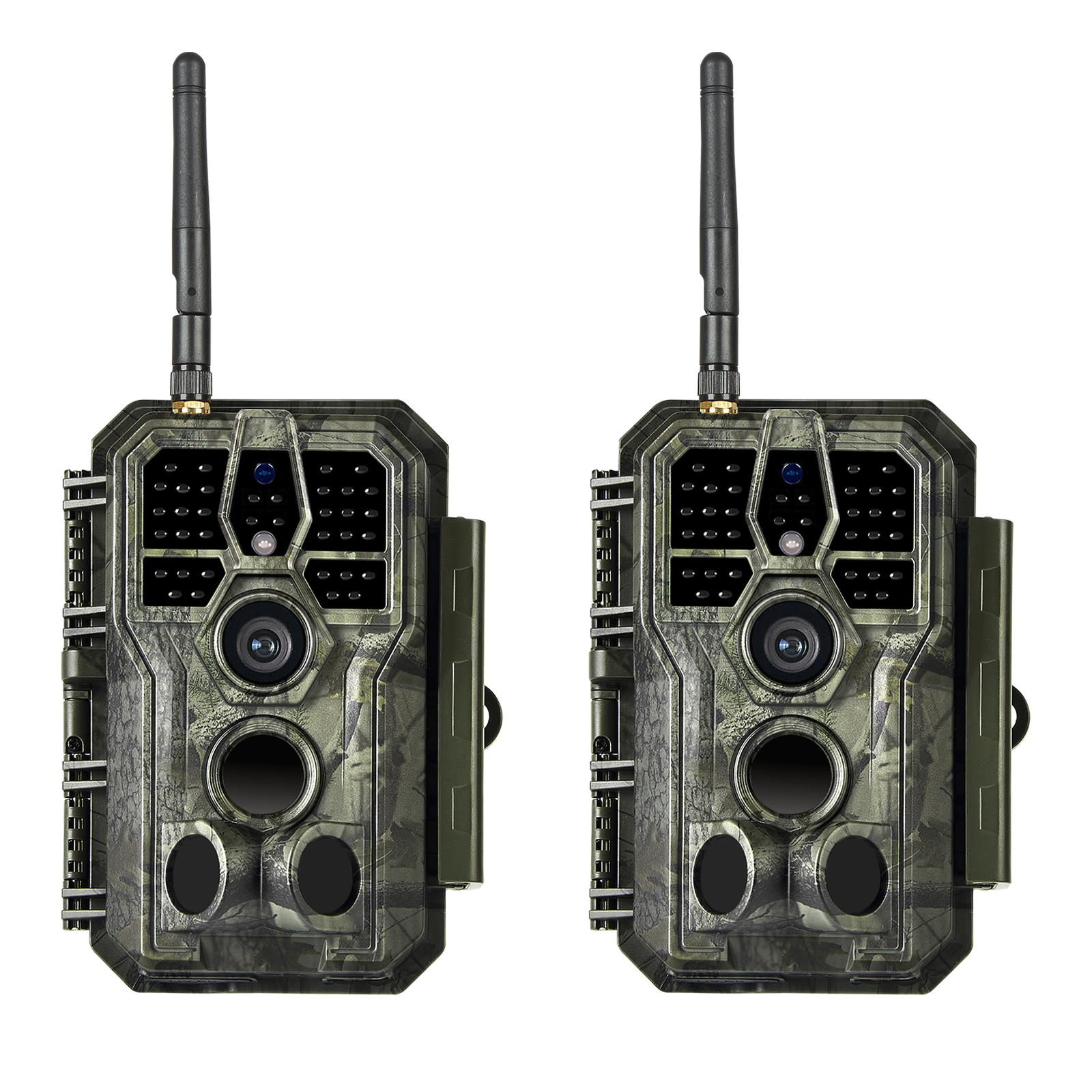 2-tlg. Wildkamera Wlan Fotofalle Jagdkamera Wildtierkamera 64MP 1296P 0,1s Schnelle Trigger Geschwindigkeit Nachtsicht Bewegungsmelder 110°PIR IP66 Wasserdichter | A280W Grün