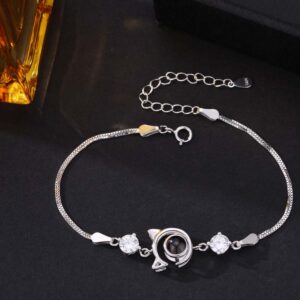 Foto Projektion Armband mit Bild im Stein - Katzenohr