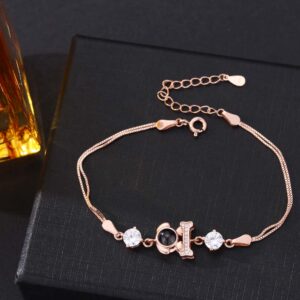 Foto Projektion Armband mit Bild im Stein - Hund und Knochenstab