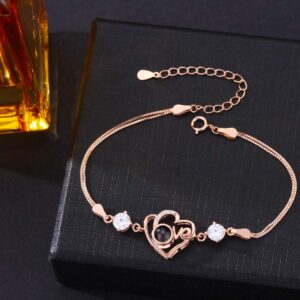 Foto Projektion Armband mit Bild im Stein - Love Herz