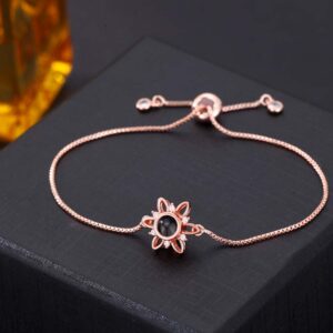 Foto Projektion Armband mit Bild im Stein - Hohle Schneeflocke