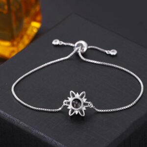 Foto Projektion Armband mit Bild im Stein - Hohle Schneeflocke