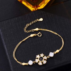 Foto Projektion Armband mit Bild im Stein - Dreieck Zirkon Schneeflocke