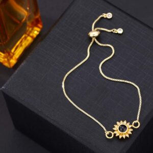 Foto Projektion Armband mit Bild im Stein - Sonne Blume